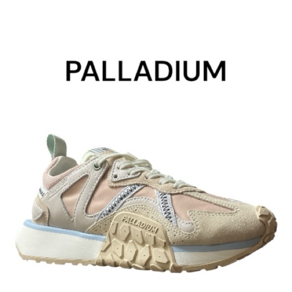 Palladium Cream and Light Blue Sneakers